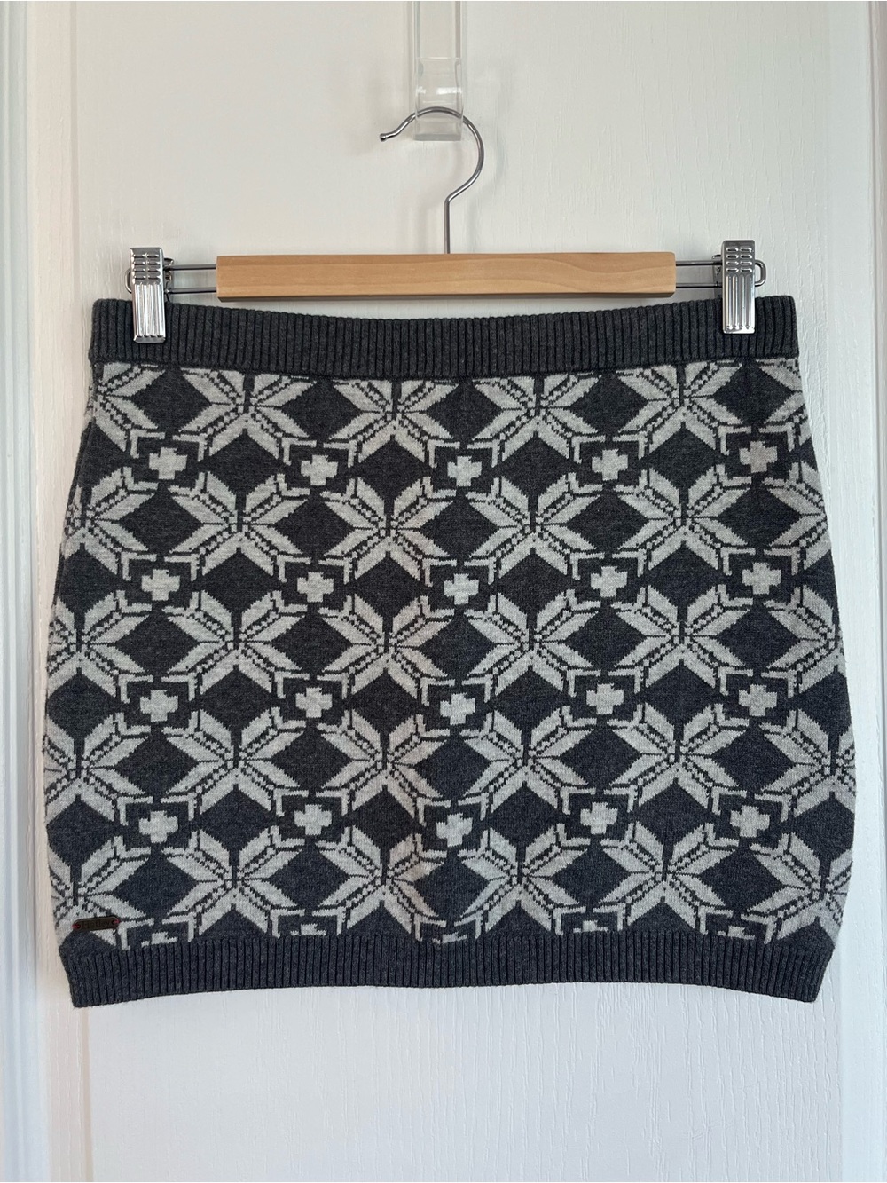 Hatley Charcoal and Light Gray Geometric Knit Mini Skirt